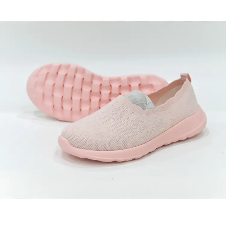 OEM ODM Walking Loafers Maker  China Customized Hot Sale Lightweight Outdoor Jian Er Pink Women Flat Casual Shoes