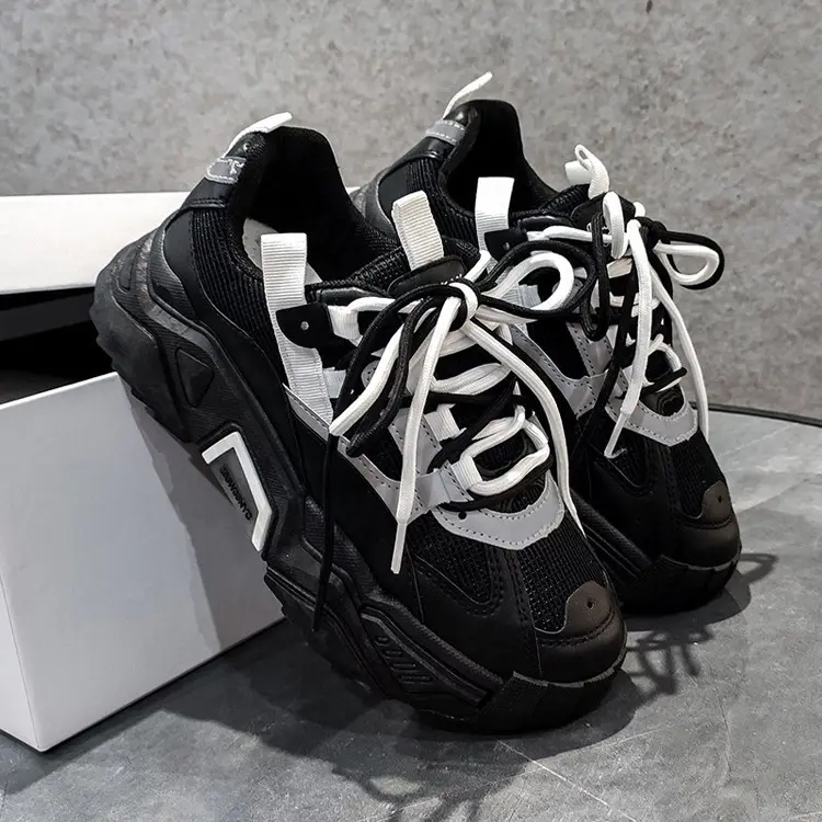 Lace-up High Quality New Fashion Anti Slip Casual Zapatos Mujer Platform Mesh Walking Sneakers Sport Shoes